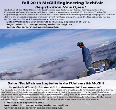 Fall 2013 McGill Engineering TechFair